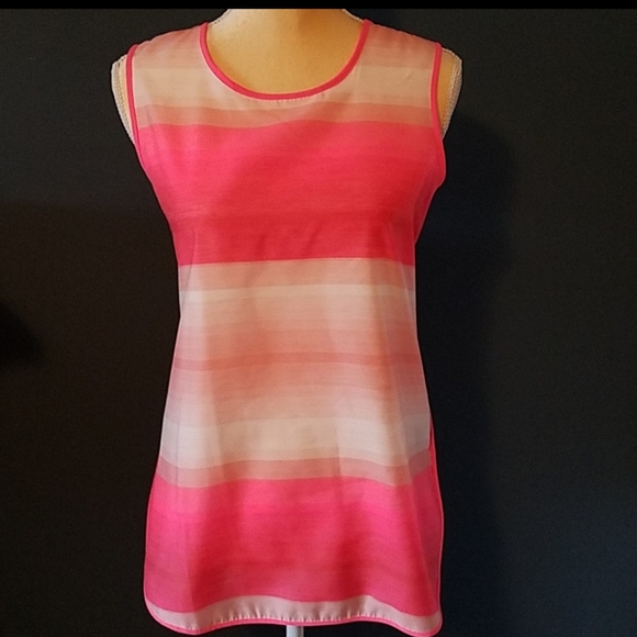 Vince Camuto Pink Striped Sleeveless Top - Picture 2 of 6
